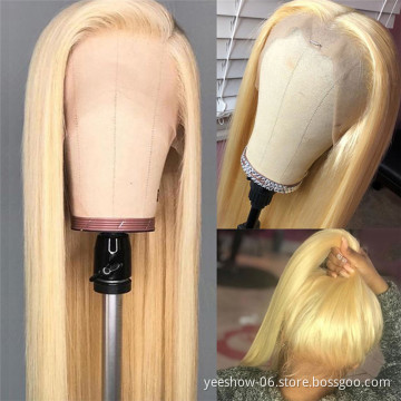 Wholesale price top quality brazilian glueless 613 lace front wig raw with baby hair cuticle aligned virgin remy hair
